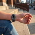 Prémiowy sportowy pasek do Garmin Watch QuickFit 22 mm czarno-szary
