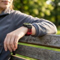 Prémiowy sportowy pasek do Garmin Watch QuickFit 22 mm czarno-czerwony