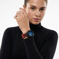 Prémiowy sportowy pasek do Garmin Watch QuickFit 22 mm czarno-czerwony