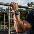 Prémiowy sportowy pasek do Garmin Watch QuickFit 22 mm czarno-czerwony