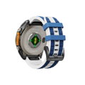 Prémiowy sportowy pasek do Garmin Watch QuickFit 22 mm biało-niebieski