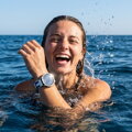 Prémiowy sportowy pasek do Garmin Watch QuickFit 22 mm biało-niebieski