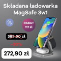 Cubenest Składana magnetyczna bezprzewodowa ładowarka 3w1 S312 Pro szara