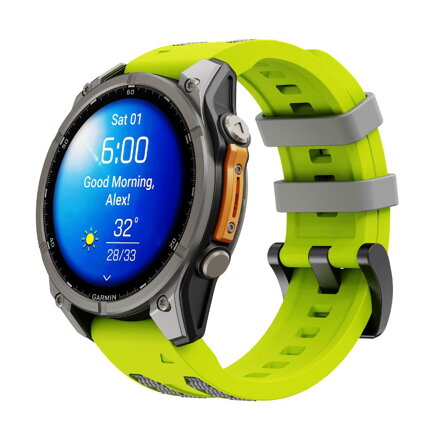 Prémiowy sportowy pasek do Garmin Watch QuickFit 22 mm żółto-szary