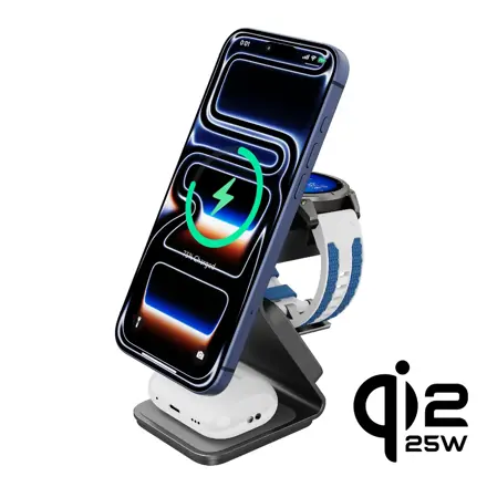 Cubenest Qi2.2 Magnetyczna bezprzewodowa ładowarka 3w1 SQ314 Pro Garmin Watch