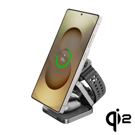 Cubenest Qi2 Składana magnetyczna bezprzewodowa ładowarka 3w1 SQS312 Pro Samsung Watch