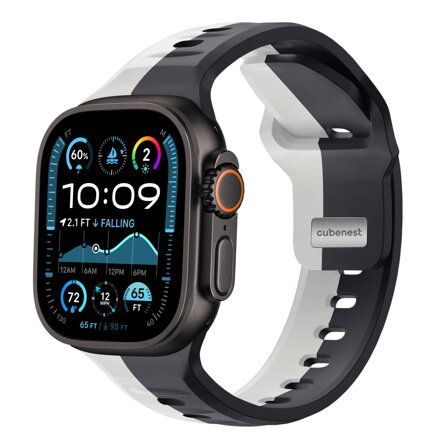 Prémiowy sportowy pasek na Apple Watch Czarno/Szary