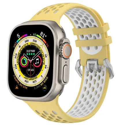 Pasek sportowy do Apple Watcha Żółto/Biały