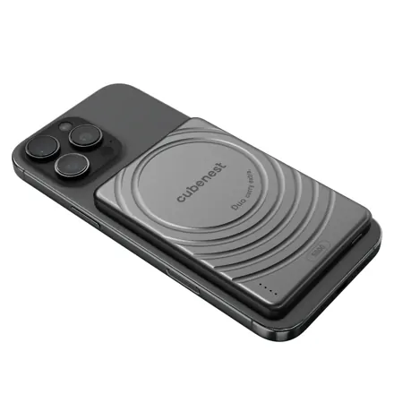 Cubenest Magnetyczny bezprzewodowy powerbank SlimDual 5000 mAh S1B3D czarny