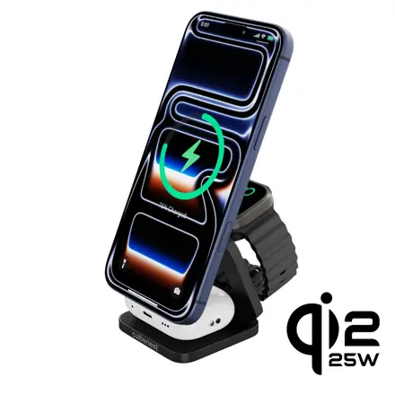 Cubenest Qi2.2 Składana magnetyczna bezprzewodowa ładowarka 3w1 SQ312 Ultra czarna