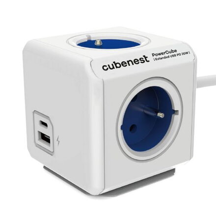 Cubenest PowerCube Extended USB A+C PD 20 W 1,5 m niebieska