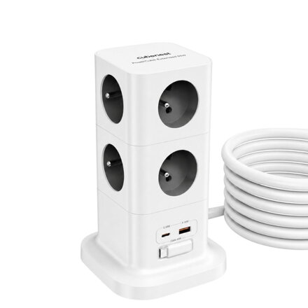 Cubenest PowerCube Extended USB A+C PD 65 W 8xAC kabel USB-C 3 m