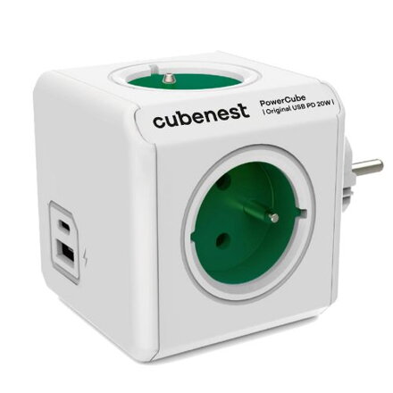 Cubenest PowerCube Original USB A+C PD 20 W zielona