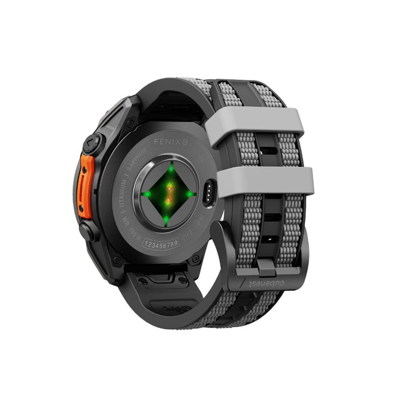 Prémiowy sportowy pasek do Garmin Watch QuickFit 22 mm czarno-szary