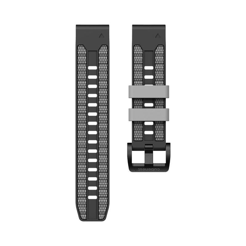 Prémiowy sportowy pasek do Garmin Watch QuickFit 22 mm czarno-szary