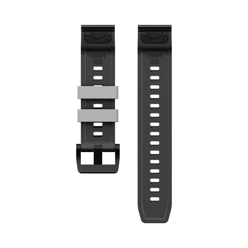 Prémiowy sportowy pasek do Garmin Watch QuickFit 22 mm czarno-szary
