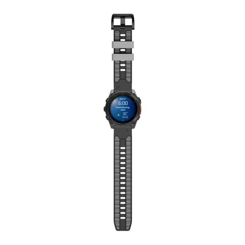 Prémiowy sportowy pasek do Garmin Watch QuickFit 22 mm czarno-szary