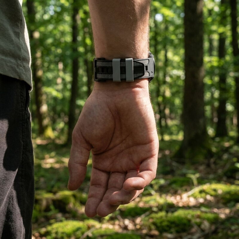 Prémiowy sportowy pasek do Garmin Watch QuickFit 22 mm czarno-szary