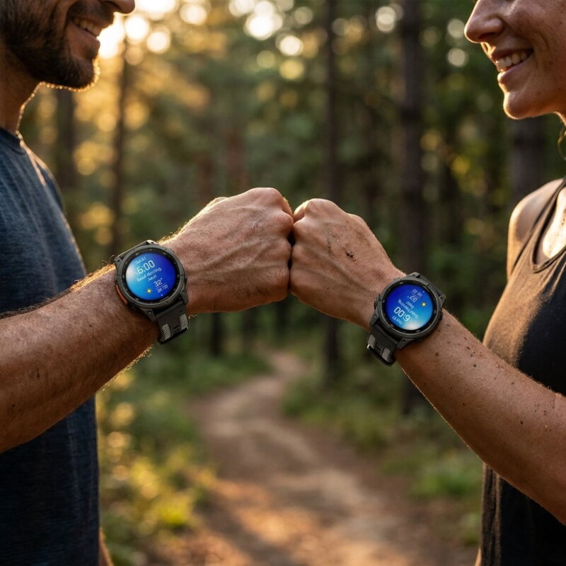 Prémiowy sportowy pasek do Garmin Watch QuickFit 22 mm czarno-szary