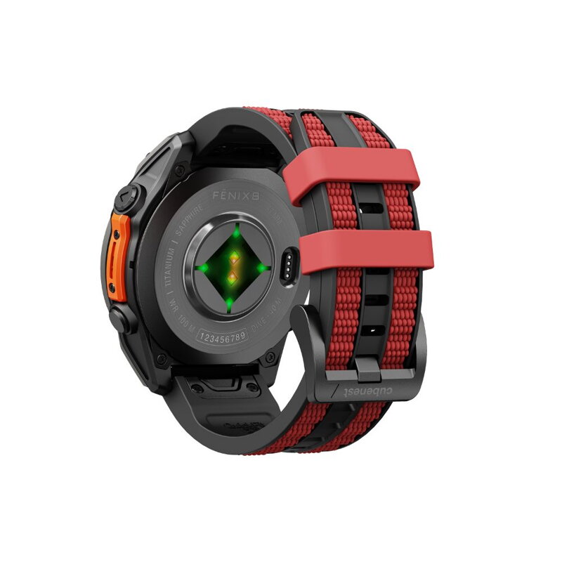 Prémiowy sportowy pasek do Garmin Watch QuickFit 22 mm czarno-czerwony