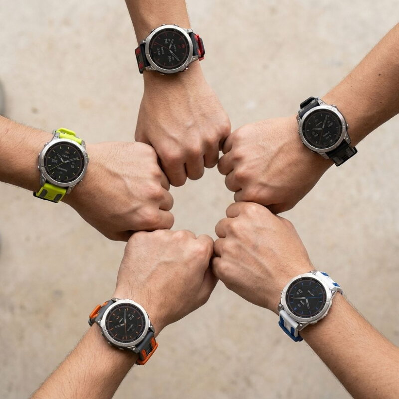 Prémiowy sportowy pasek do Garmin Watch QuickFit 22 mm czarno-czerwony