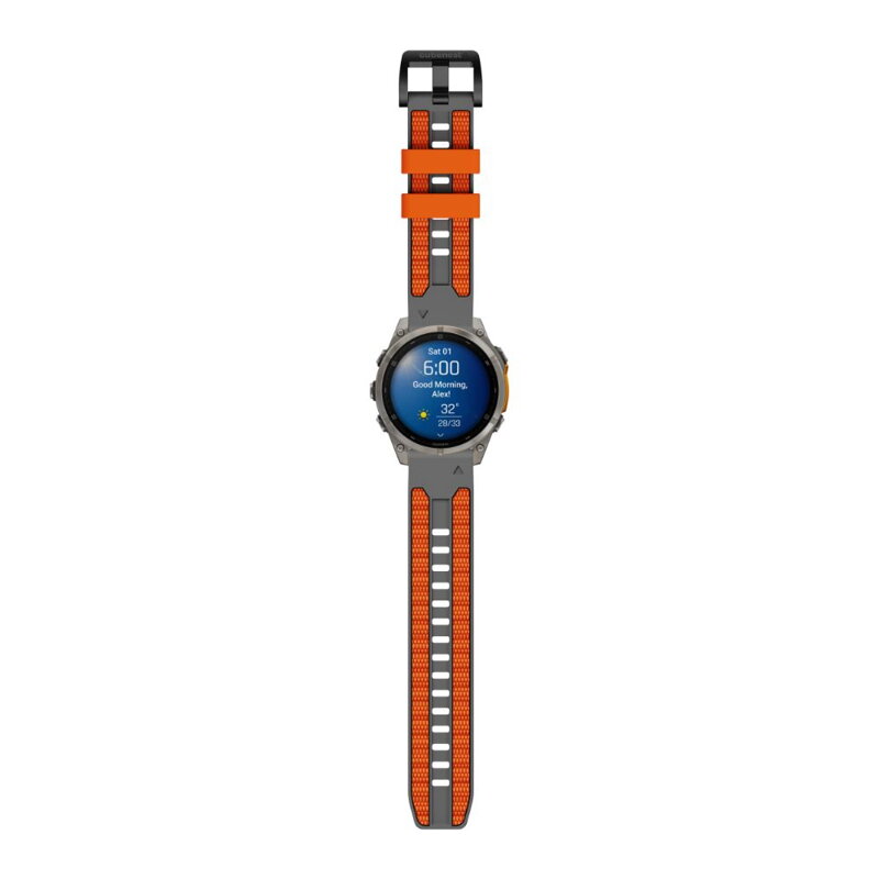 Prémiowy sportowy pasek do Garmin Watch QuickFit 22 mm szaro-pomarańczowy