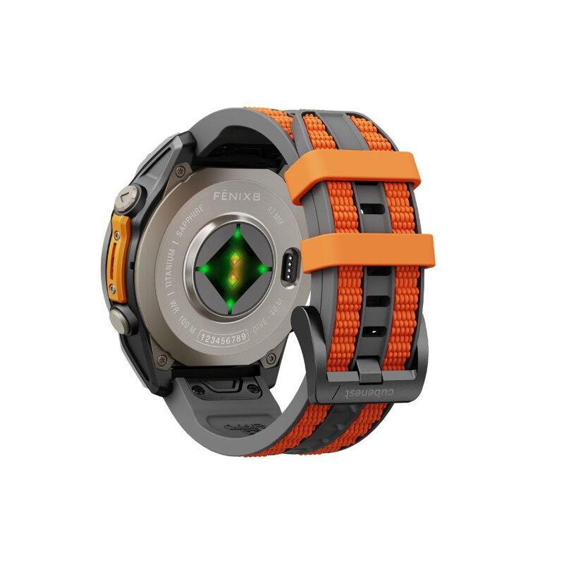 Prémiowy sportowy pasek do Garmin Watch QuickFit 22 mm szaro-pomarańczowy