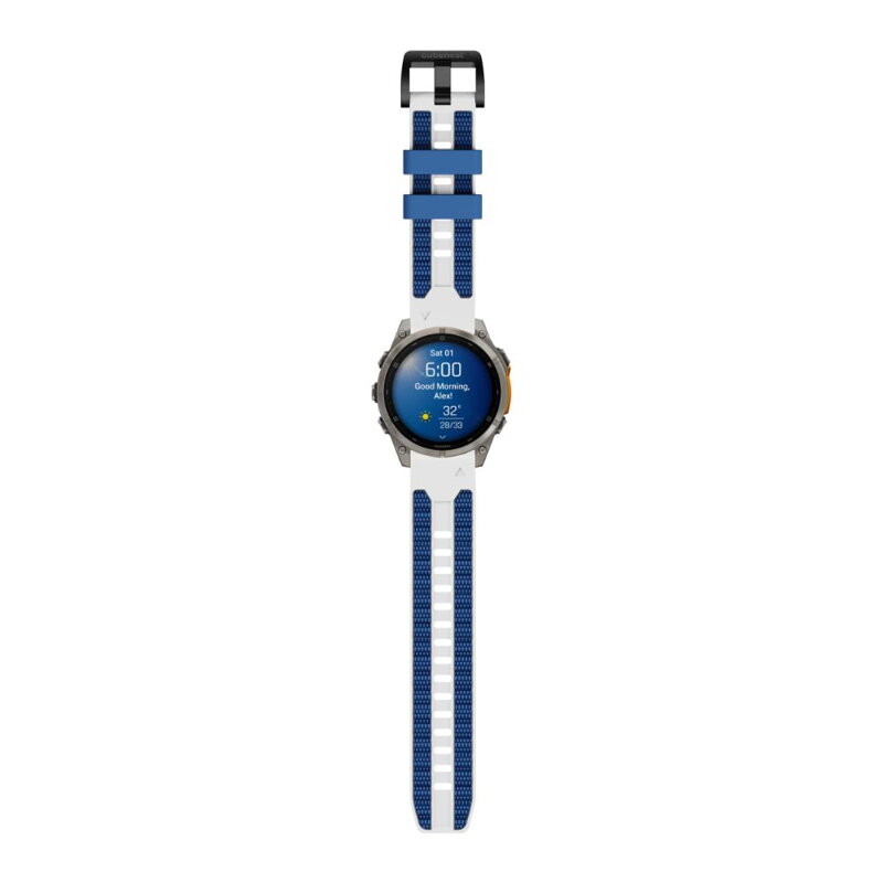 Prémiowy sportowy pasek do Garmin Watch QuickFit 22 mm biało-niebieski