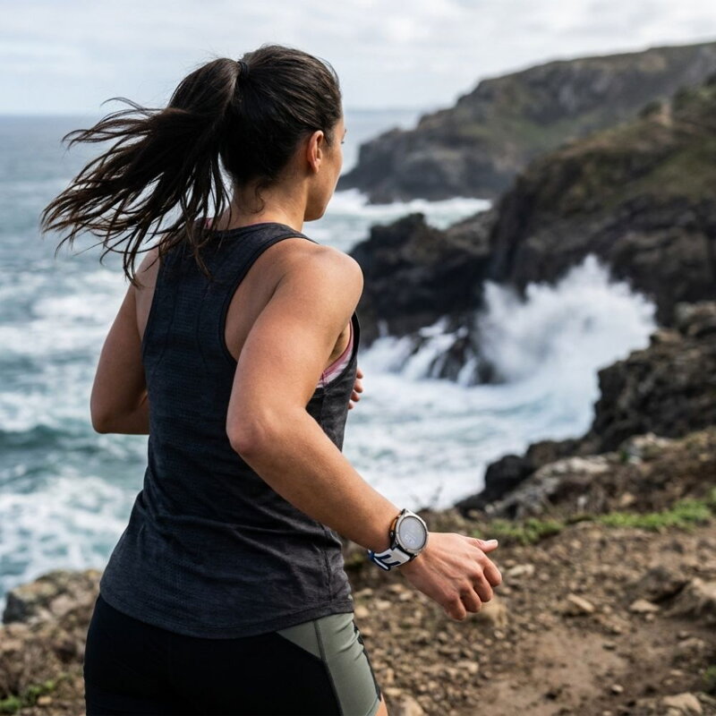 Prémiowy sportowy pasek do Garmin Watch QuickFit 22 mm biało-niebieski