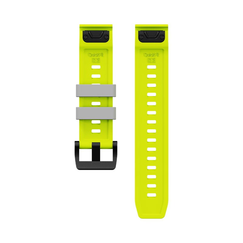Prémiowy sportowy pasek do Garmin Watch QuickFit 22 mm żółto-szary