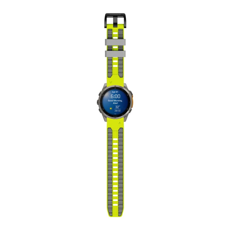 Prémiowy sportowy pasek do Garmin Watch QuickFit 22 mm żółto-szary