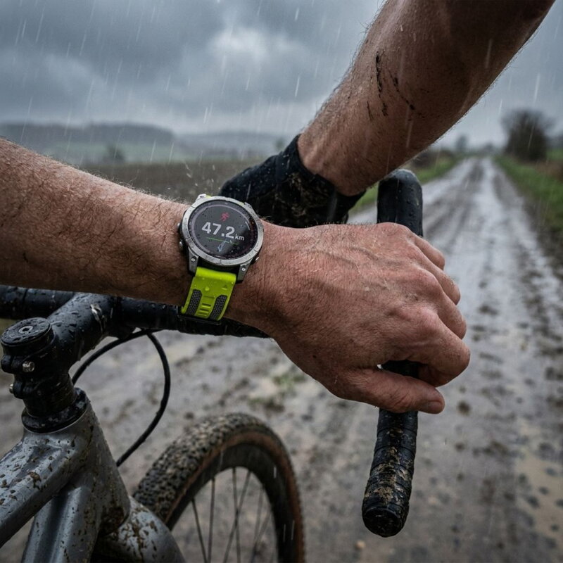 Prémiowy sportowy pasek do Garmin Watch QuickFit 22 mm żółto-szary
