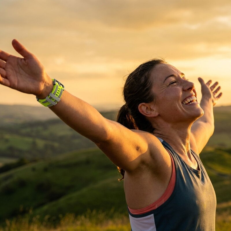 Prémiowy sportowy pasek do Garmin Watch QuickFit 22 mm żółto-szary