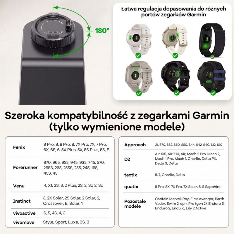 Cubenest Qi2.2 Magnetyczna bezprzewodowa ładowarka 3w1 SQ314 Pro Garmin Watch