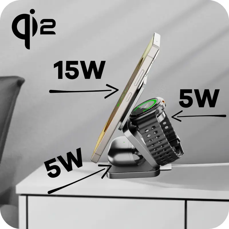 Qi2 ładowarka MagSafe 3w1 Qi2 ładowarka MagSafe 3w1
