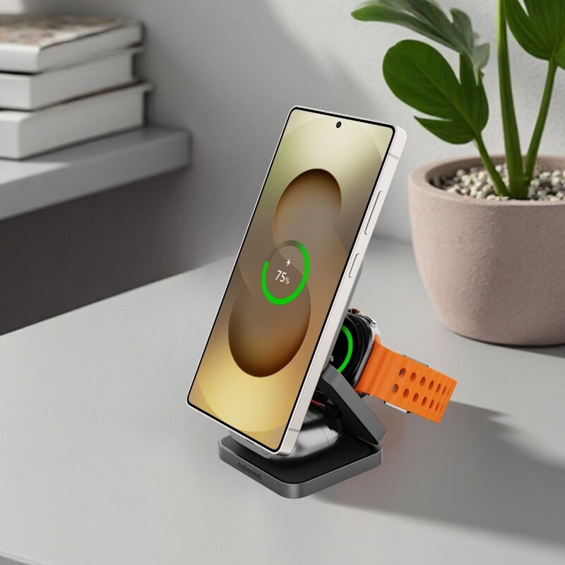 Cubenest Qi2.2 Składana magnetyczna bezprzewodowa ładowarka 3w1 SQS312 Pro Samsung Watch