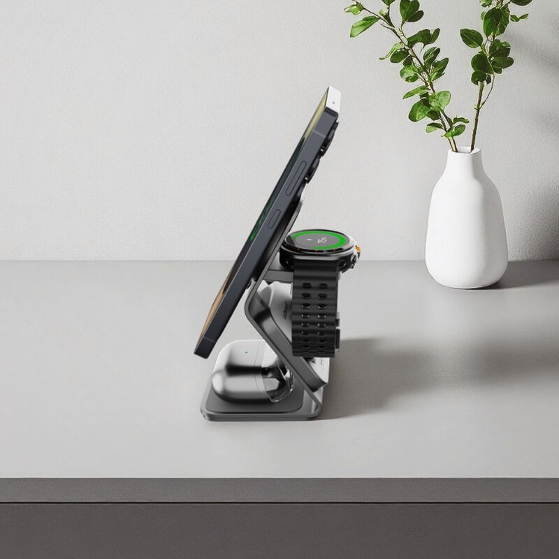 Cubenest Qi2.2 Magnetyczna bezprzewodowa ładowarka 3w1 SQS314 Pro Samsung Watch