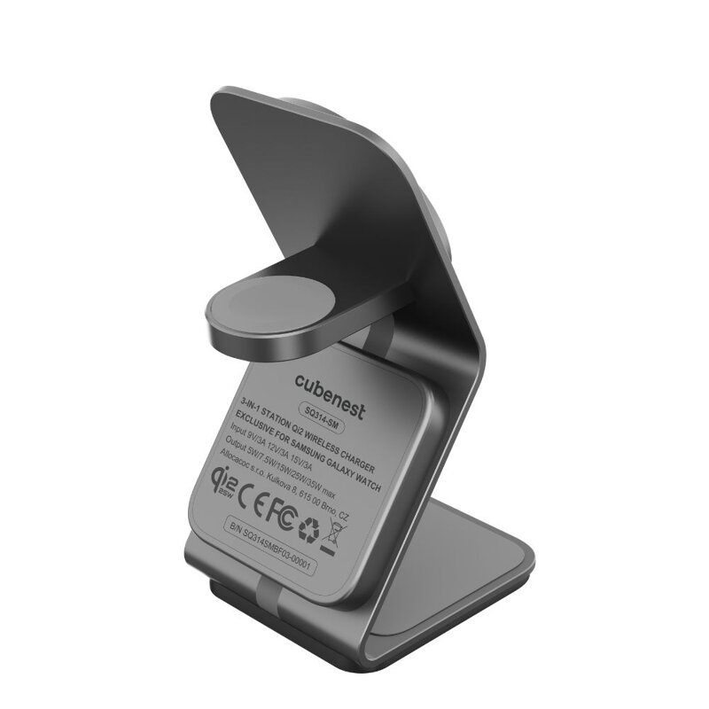 Cubenest Qi2.2 Magnetyczna bezprzewodowa ładowarka 3w1 SQS314 Pro Samsung Watch