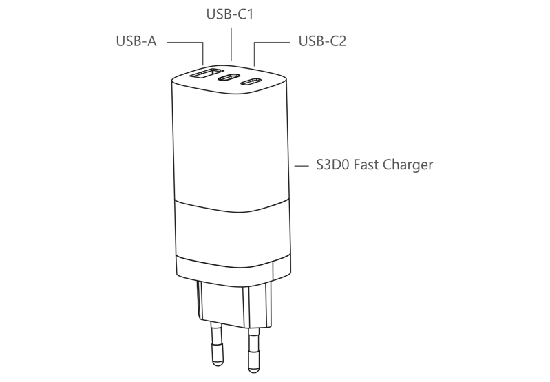 Cubenest Ładowarka sieciowa GaN 65W S3D0 biała