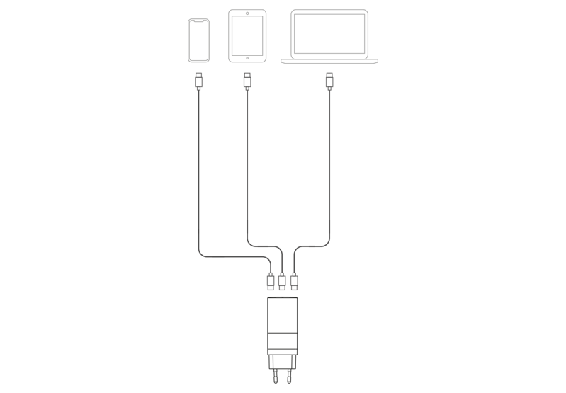 Cubenest Ładowarka sieciowa GaN 65W S3D0 biała