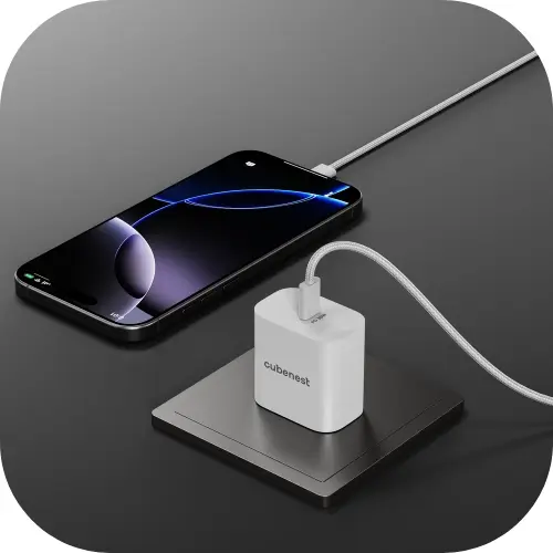 Cubenest ładowarka GaN z kablem 65W S3D2