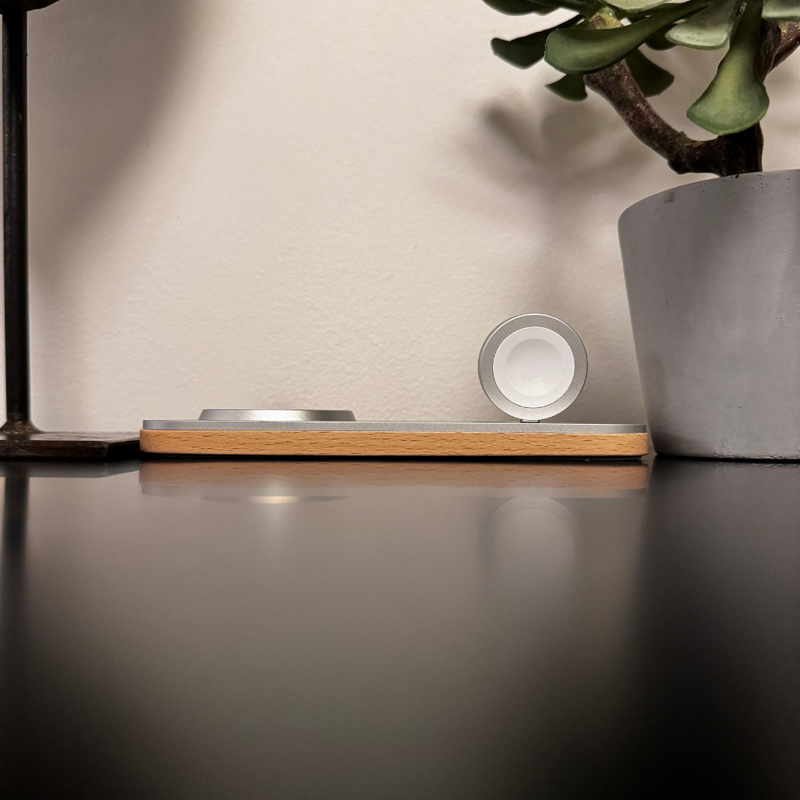 Cubenest Magnetyczna bezprzewodowa ładowarka 2w1 K200 srebra