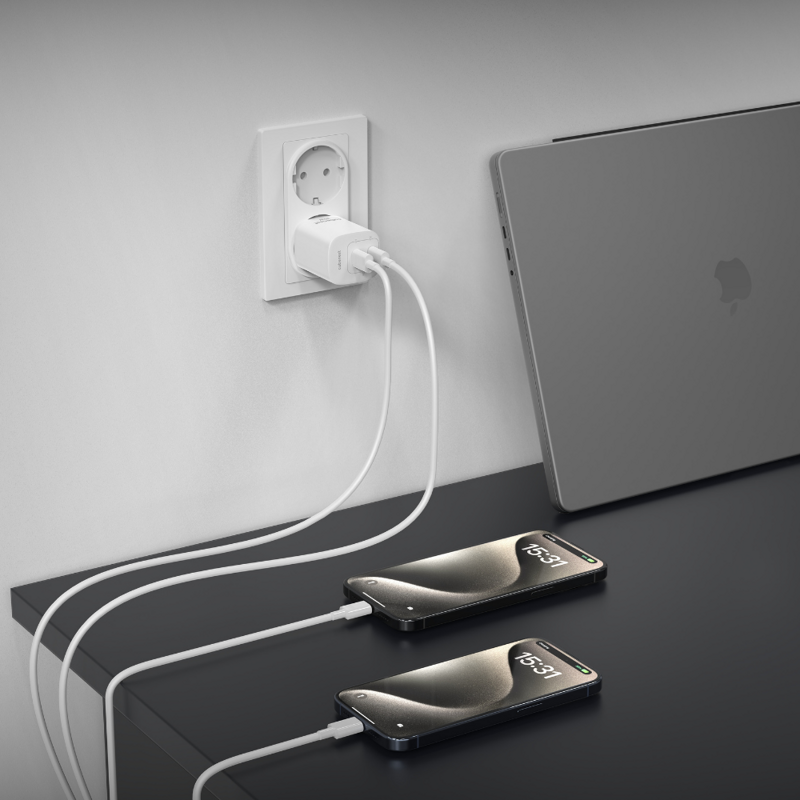 Cubenest Ładowarka sieciowa GaN 35W S2D1 biała