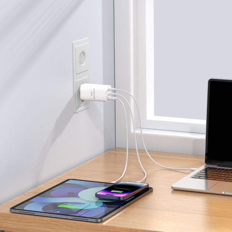 Cubenest Ładowarka sieciowa GaN 65W S3D0 biała