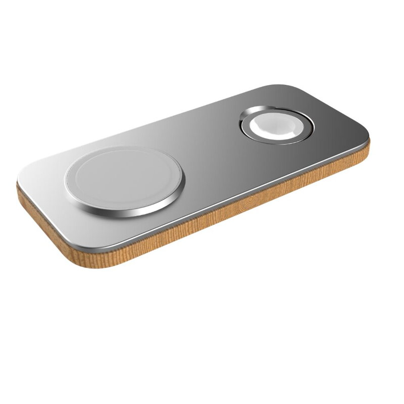 Cubenest Magnetyczna bezprzewodowa ładowarka 2w1 K200 srebra