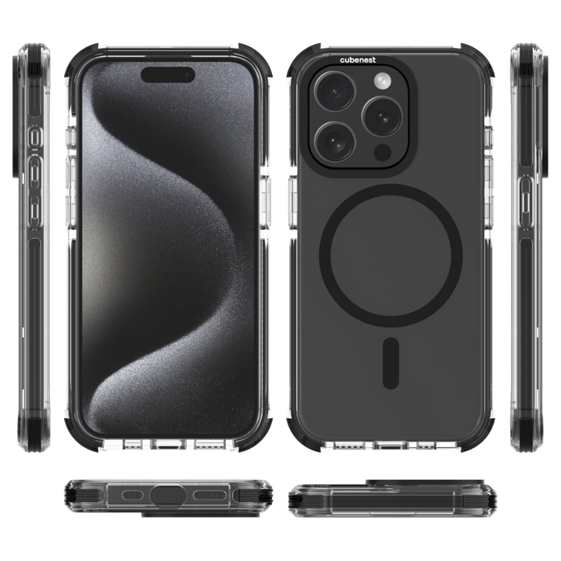 Cubenest Etui iPhone 15 Pro MagPro Strong Guard czarny