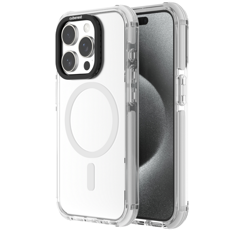 Cubenest Etui iPhone 15 Pro MagPro Strong Guard biały