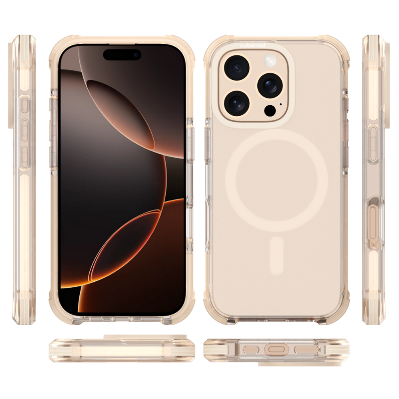 Cubenest Etui iPhone 16 Pro MagPro Strong Guard złoty