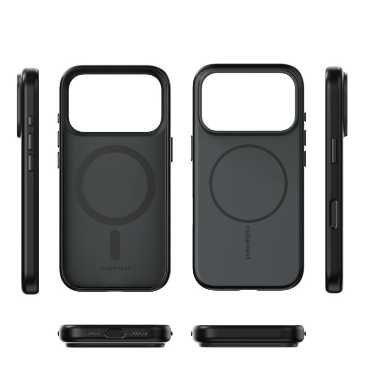 Cubenest Etui na iPhone 17 Pro z obsługą MagSafe matny czarny