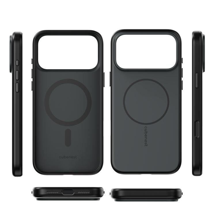 Cubenest Etui na iPhone 17 Pro Max z obsługą MagSafe matny czarny